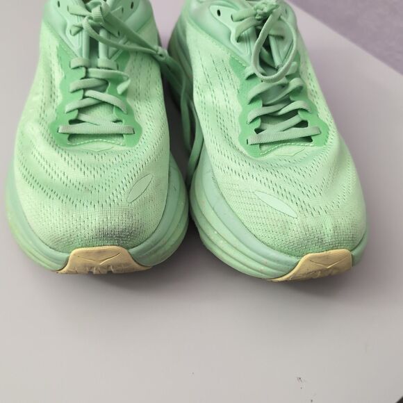 Hoka Bondi 8 Shoes Mens Size 9.5 D Lime Glow Sneakers Hoka One One